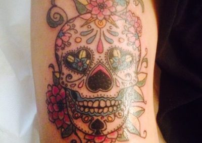 sugar skull bologna tatuaggio colorato donna via Goito 10a