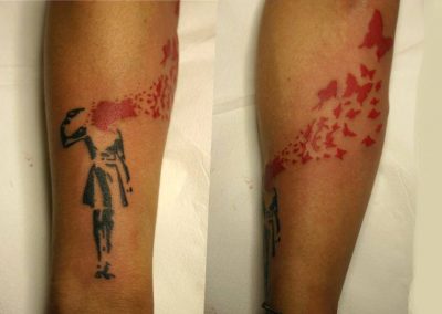 shop negozio tatuaggio via Goito 10a Banksy braccio