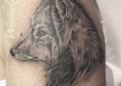 wolf lupo tattoo Tatuaggi Bologna franziskaevengelista
